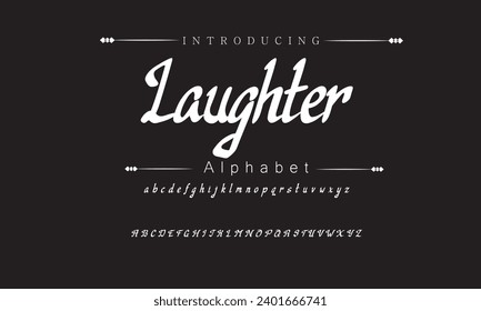 Laughter Elegant Font Uppercase Lowercase and Number. Classic Lettering Minimal Fashion Designs. Typography modern serif fonts regular decorative vintage concept. vector illustration