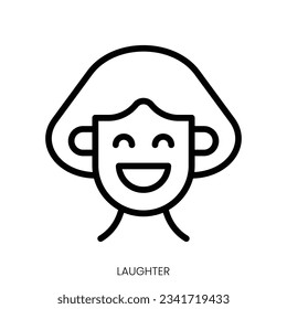 Laughter icon. Line Art Style Design Isolated On White Background