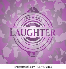 Laughter pink on camouflage texture. Vector Illustration. Detailed. 