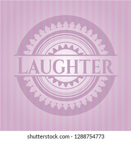 Laughter realistic pink emblem