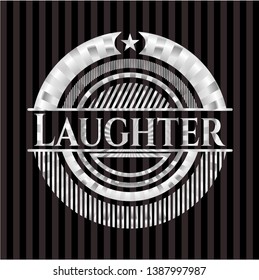 Laughter silver shiny emblem]. Vector Illustration. Mosaic.