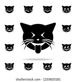laughter with the tongue cat icon. cat smile icons universal set for web and mobile