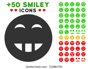 Laugth Smiley pictograph with colored bonus facial design elements. Vector illustration style is flat iconic symbols for web design, app user interfaces, messaging.