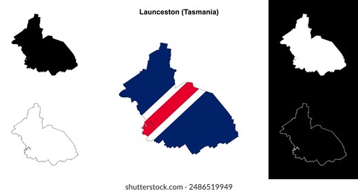 Conjunto de mapas esquemáticos de Launceston (Tasmania)