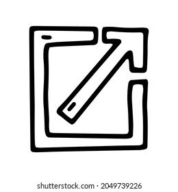 launch arrow line vector doodle simple icon