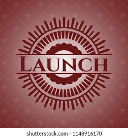 Launch badge with red background