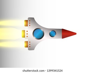
Launch banner with rocket. Rocket in space. Business realistic background. Vector flat illustration