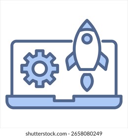 Lanzamiento de la Ilustración vectorial Blue Icon