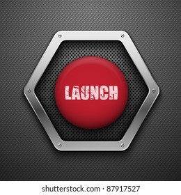 Launch button. Vector background. Eps10