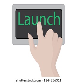 Launch button vector illustration. Business motivation  Opportunity conept