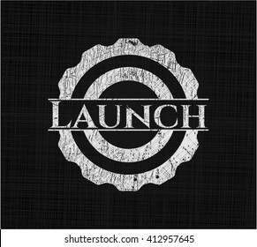 Launch chalkboard emblem written on a blackboard