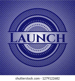 Launch emblem with jean texture