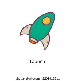 launch Filled outline Icon Design illustration. Media Control Symbol on White background EPS 10 File