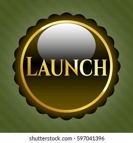 Lanzar emblema o placa de oro

