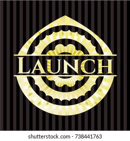 Launch gold shiny badge