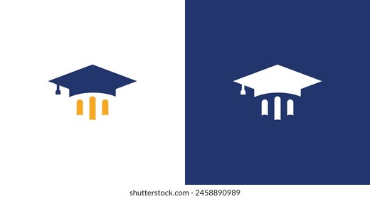 Graduate Hat Logo starten. Creative Graduation Bildung Logo. College, Smart, Partnerschaft, Student, Academy Logo Design Inspiration.