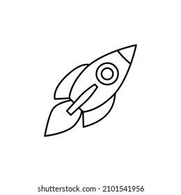 Launch icon  in black line style icon, style isolated on white background