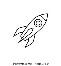 Launch icon  in black line style icon, style isolated on white background