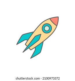 Launch icon in color icon, isolated on white background 