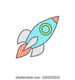 Launch icon in color icon, isolated on white background 