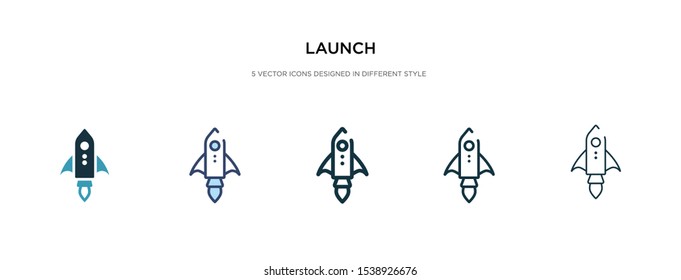 launch icon in different style vector illustration. two colored and black launch vector icons designed in filled, outline, line and stroke style can be used for web, mobile, ui