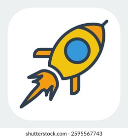 launch icon in filled color style
