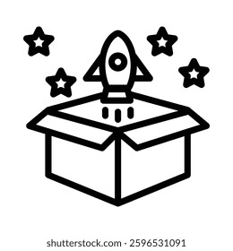 Launch icon illustration in line style. Perfect for website mobile app presentation. Suitable for any user interface and user experience