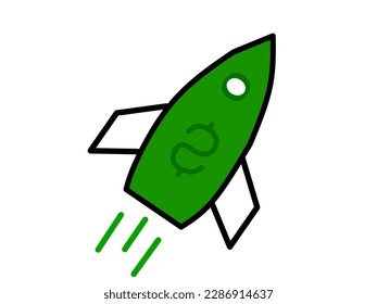 Launch icon isolated with white background elements. Icon Flat Style Vector illustration.