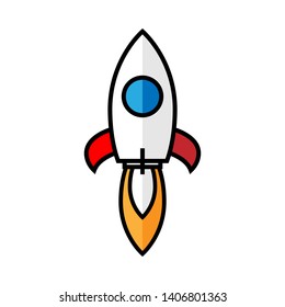 Launch Icon. Rocket Illustration As A Simple Vector Sign & Trendy Symbol for Design and Websites, Presentation or Application.