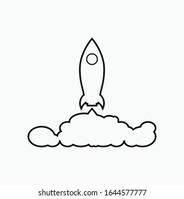 Launch Icon. Rocket Illustration As A Simple Vector Sign & Trendy Symbol for Design and Websites, Presentation or Apps Elements.
