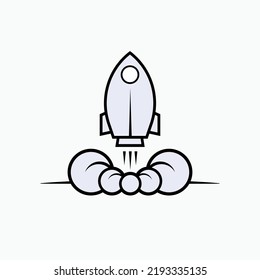Icono de lanzamiento. Cohetes, símbolo de inicio - Vector.
