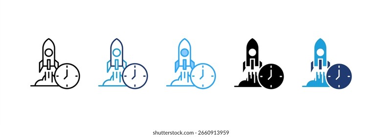 Launch icon set multiple style collection