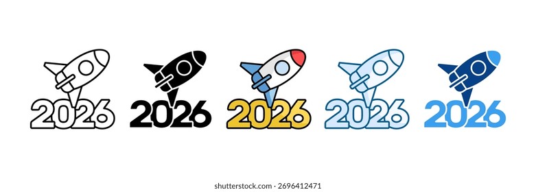 Launch Icon Set Multiple Style Collection