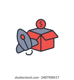 Launch icon. vector.Editable stroke.linear style sign for use web design,logo.Symbol illustration.