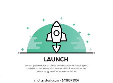 LAUNCH AND ILLUSTRATION ICON CONCEPT