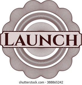 Launch inside money style emblem or rosette
