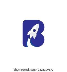 Launch Letter B Logo Rocket Design Stock Vector (Royalty Free ...