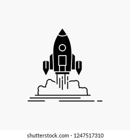 Launch, mission, shuttle, startup, publish Glyph Icon. Vector isolated illustration