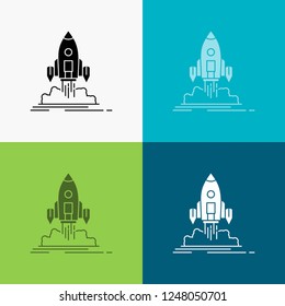 Launch, mission, shuttle, startup, publish Icon Over Various Background. glyph style design, designed for web and app. Eps 10 vector illustration