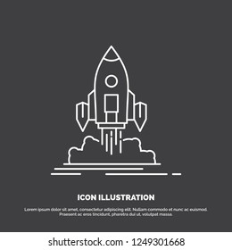 Launch, mission, shuttle, startup, publish Icon. Line vector symbol for UI and UX, website or mobile application