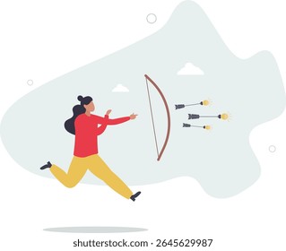 Lanzar una nueva idea de negocio, creatividad para resolver problemas o mente creativa para apuntar a un nuevo concepto de objetivo.
