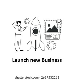 Launch New Business Vector Illustration which can easily modify or edit

