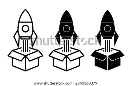 launch new product icon set. website product release rocket begin vector symbol for app, and website UI designs.