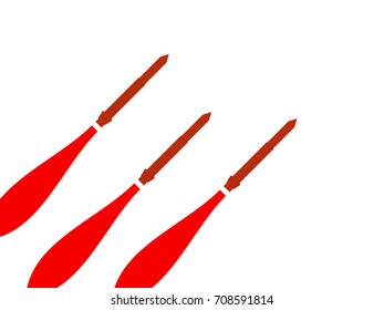 Launch of a nuclear missile. Start a ballistic missile on a white background. Vector illustration