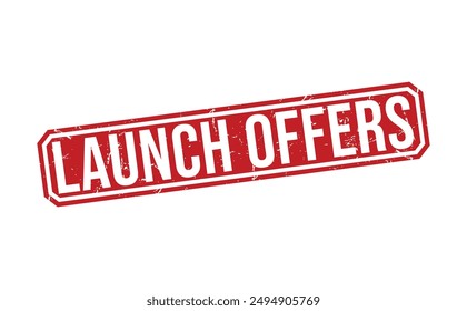 Launch Offers red rubber stamp vector design.