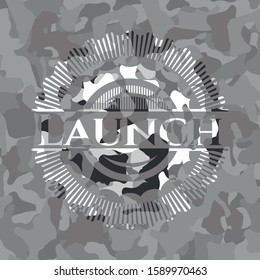 Launch on grey camo texture