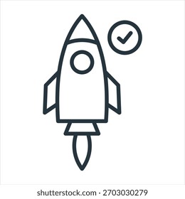 Launch Outline Icon Vector Illustration