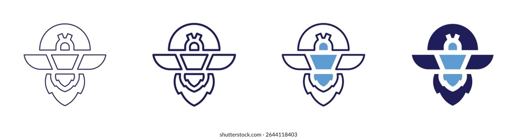 Launch pad icon in 4 different styles. Thin Line, Line, Bold Line, Duotone. Duotone style. Editable stroke.