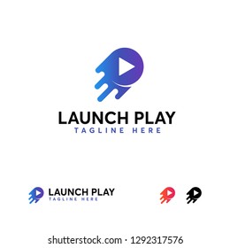 Launch Play logo designs, Fast Play Media logo template