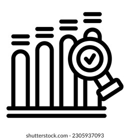Launch project graph chart icon outline vector. Report target. App boost